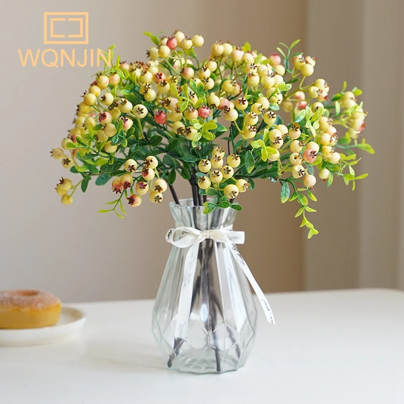 Artificial Flower Fruit Berries Fake Plants Decoration Christmas Berries Foam Flowers Wedding Home Table Decorative artificial plants artificial flowers artificial fruits and vegetables artificial holly berries
