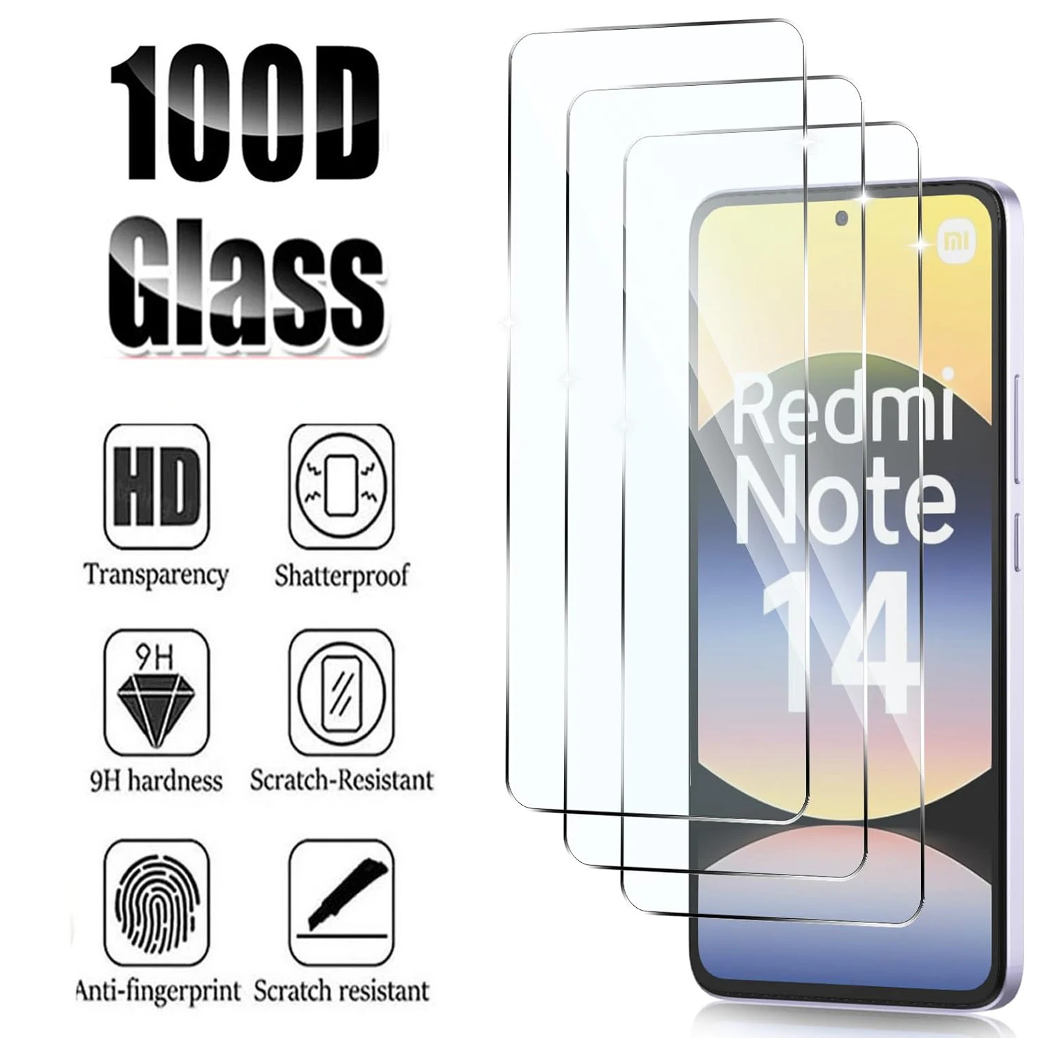 Pour Xiaomi Redmi Note 14 4G/5G 2/4 pièces Film en verre trempé HD