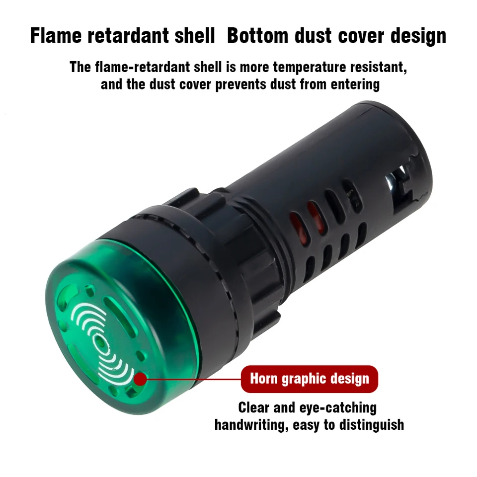 Lampada Segnale Allarme Flash LED Con Cicalino 12/24/220V AD16-22SM - Foto 4