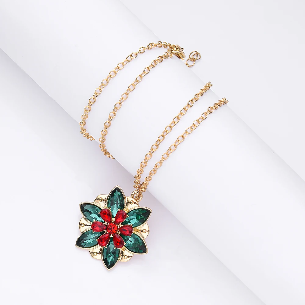 Harong Anastasia Colorful Crystal Flower Pendant Necklace
