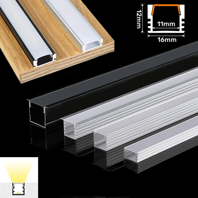 0.5m/pcs U-Shaped LED Aluminum Profile Recessed Bar Lamp For 5050 5630  Channel Black/Milky Cover Holder Linear Board Strip Light - AliExpress