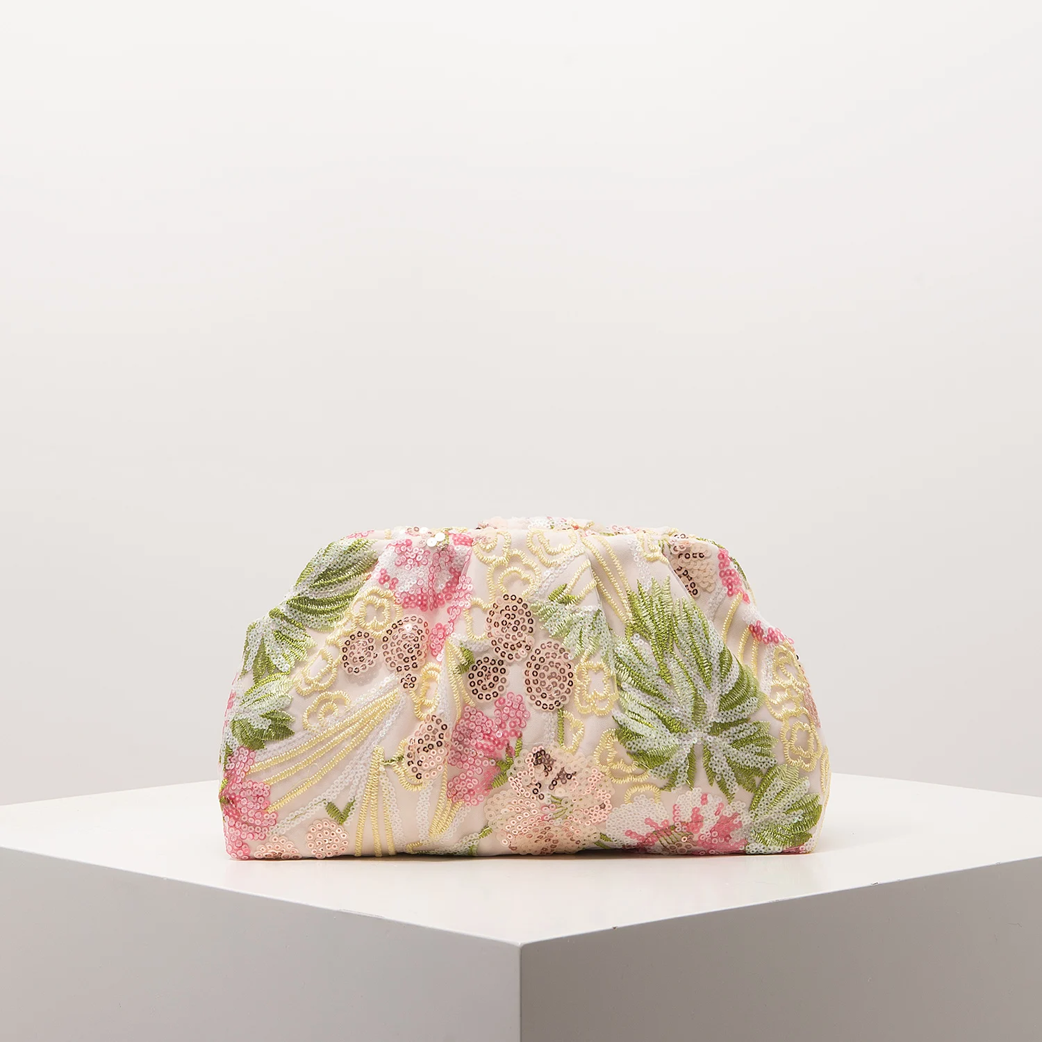 Clutch Bag Sequin Floral Embroidery Image 8