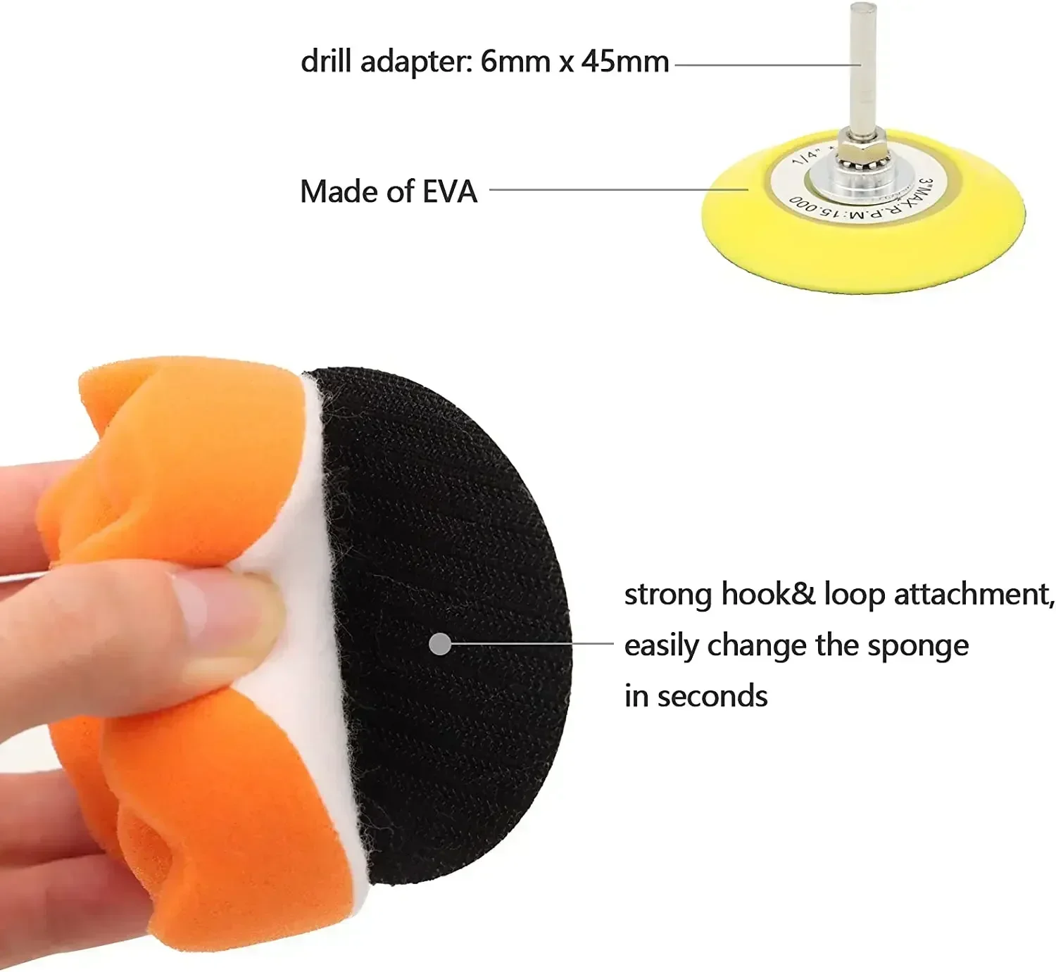 41Pcs Car Headlight Restoration Kit 3 Inch Car Polishing Sanding Discs With 1/4 Inch Shank Backing Pad Scouring Pads Buffing 2