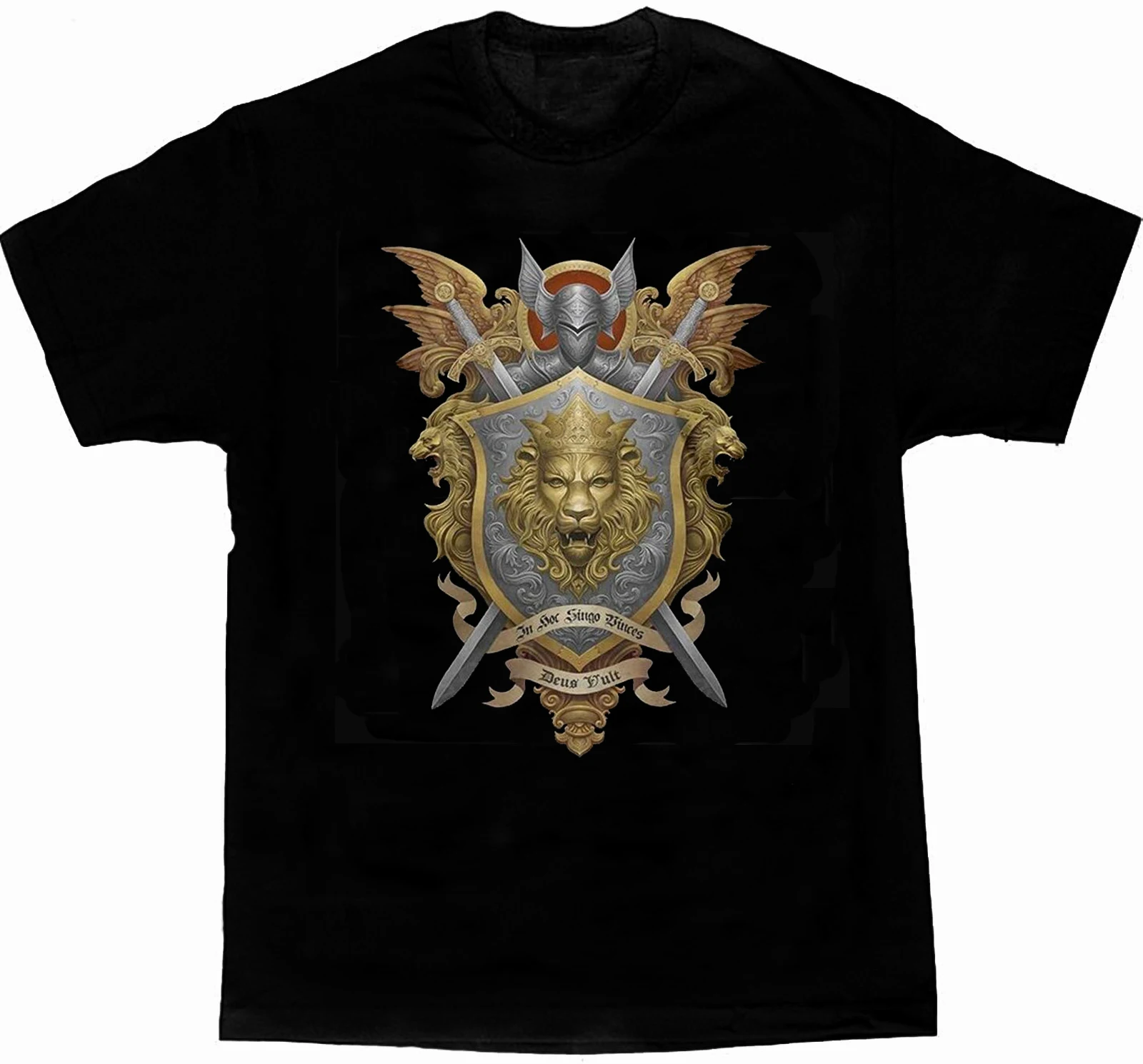 

God Almighty Archangels Weapons Middle Ages Shield and Armor Sword T-Shirt. Summer Cotton O-Neck Short Sleeve Mens T Shirt New
