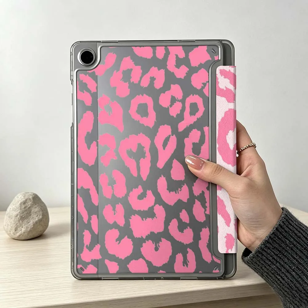 Artistic Pink Cheetah Print Soft Foldable Tablet Case