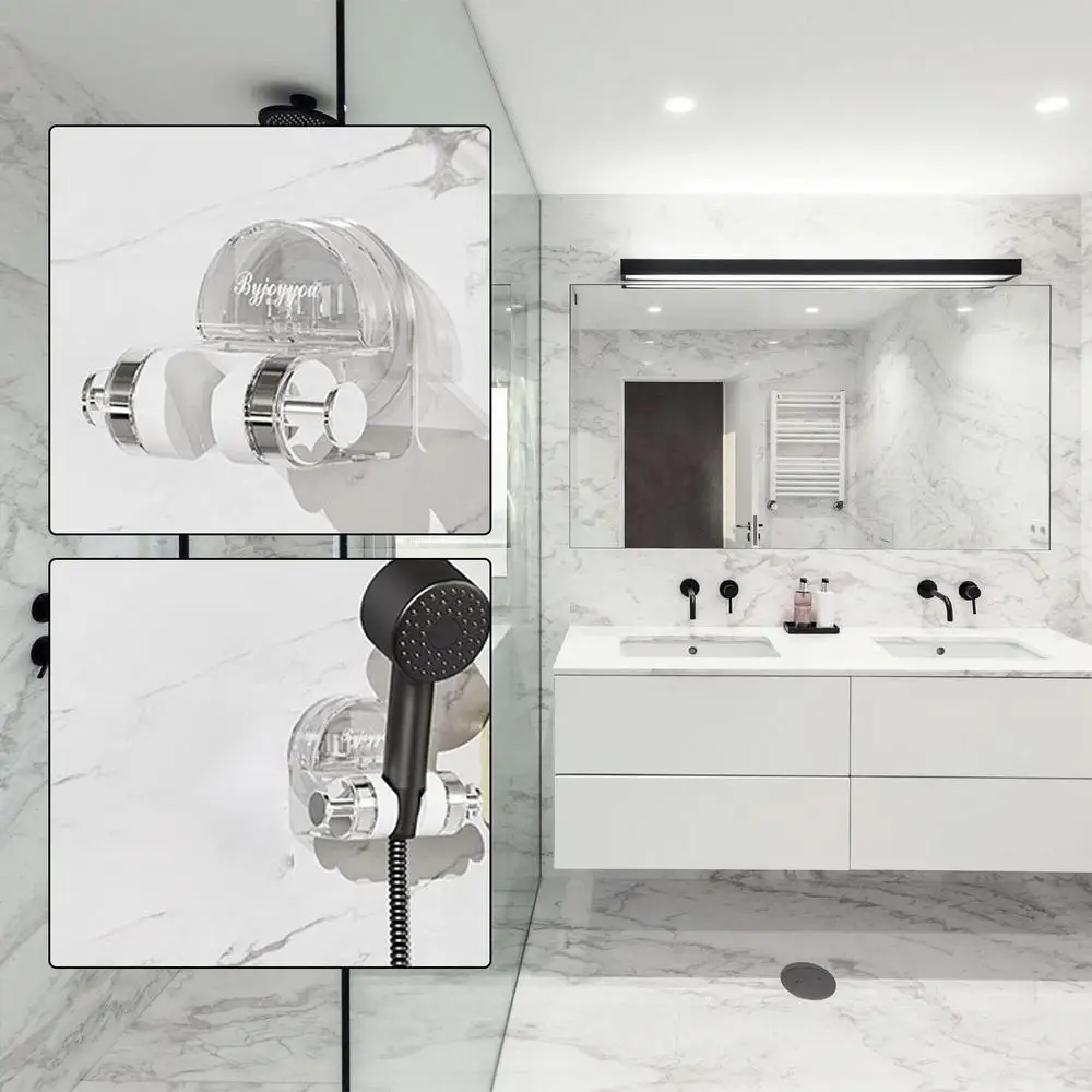 Description Picture 4 of itemAdjustable Shower Bracket Wall Mount No Drill Suction Cup Shower Wand Holder Handheld Sprayer Holders For Shower Bathroom Hotel