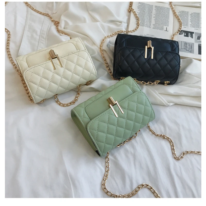 

Women's Bag 2023 New Lingge Embroidered Thread Chain Small Fragrance Mini One Shoulder Crossbody Small Square Bag