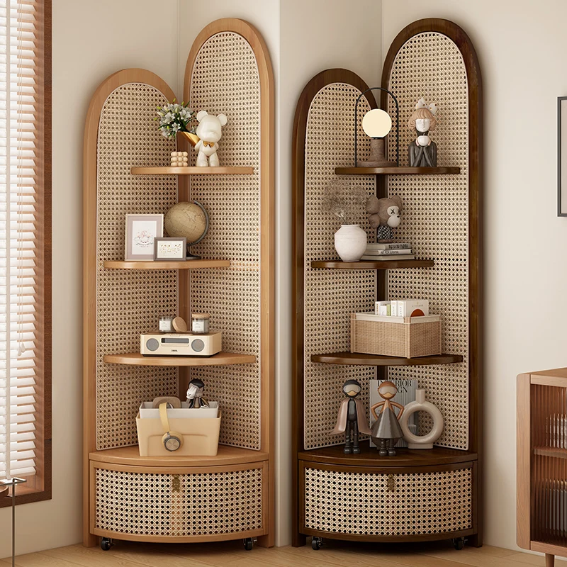 Eclectic Rattan Living Room Cabinet 6