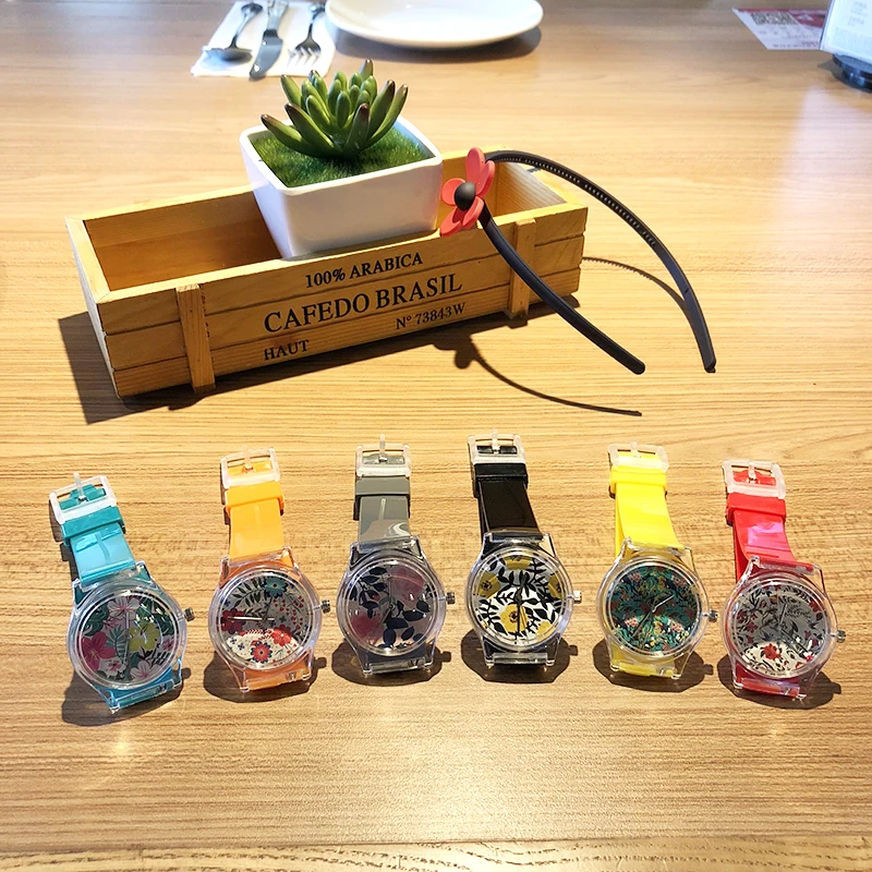 Custom Pattern Wrist Watches Customise Picture Printing on Watch Dial PVC Band Plastic Wristwatch 4