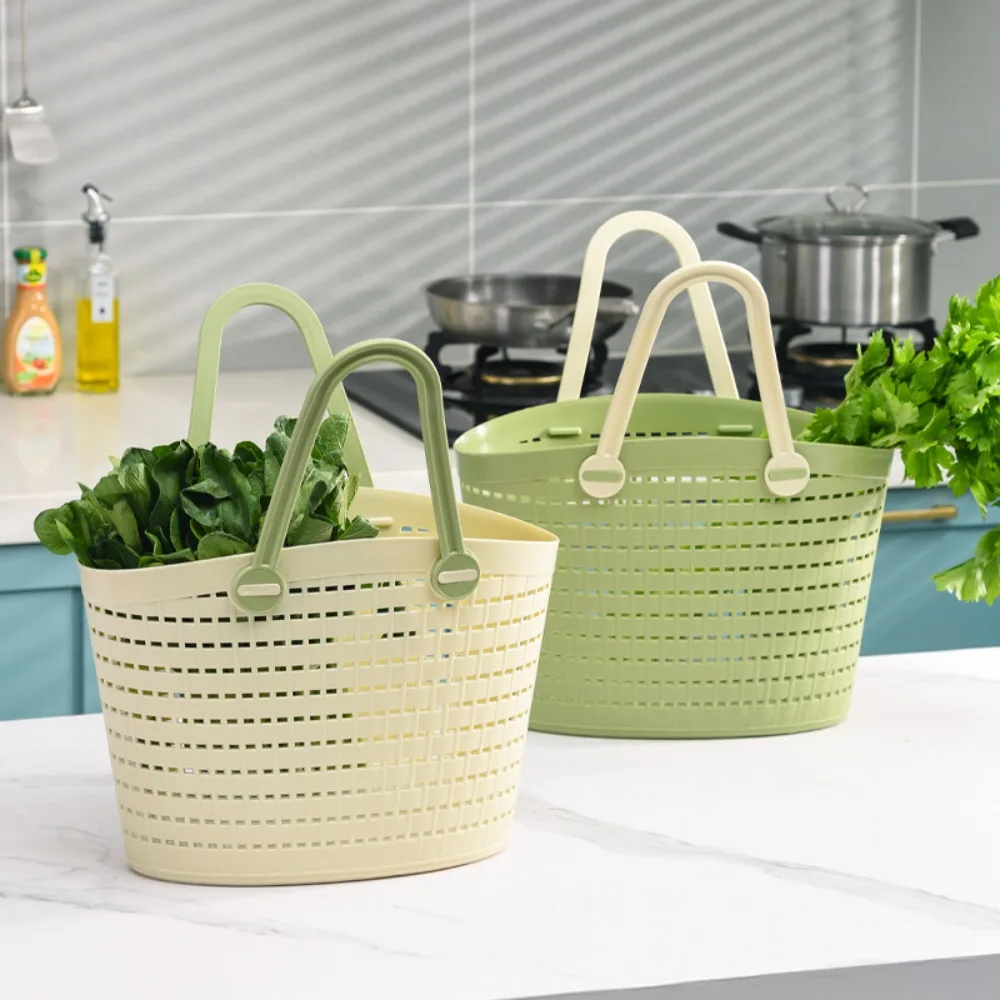 Simple Hollow Out Shower Basket Large Capacity Fashion Washing Basket Multifunctional Bath