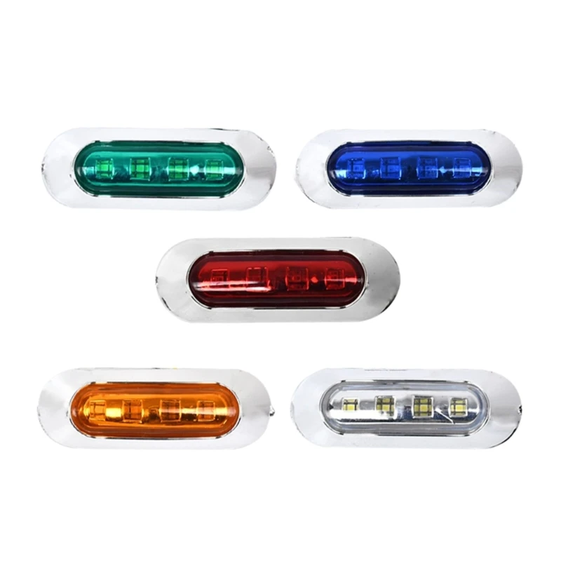 X7JF 4 Led Truck Trailer Light Front Rear LED Side Marker Lights Clearance Indicator Lamp Waterproof LED Marker Light
