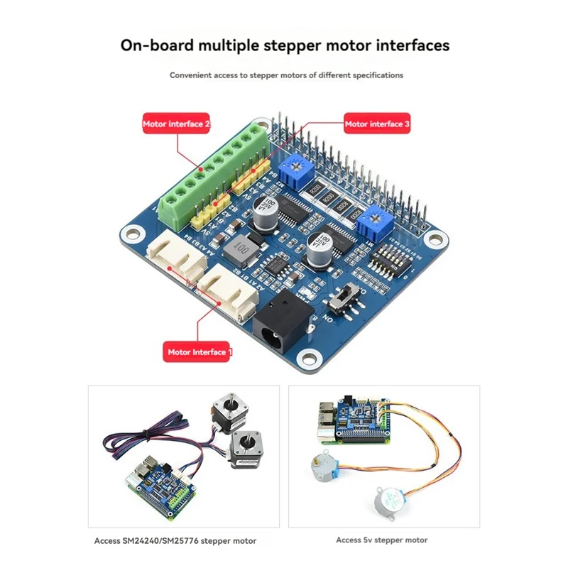 Raspberry Pi 스테퍼 모터 HAT 확장 보드용 3D 인쇄-N33R용 Jetson Nano용 최대 1/32 마이크로 스테핑