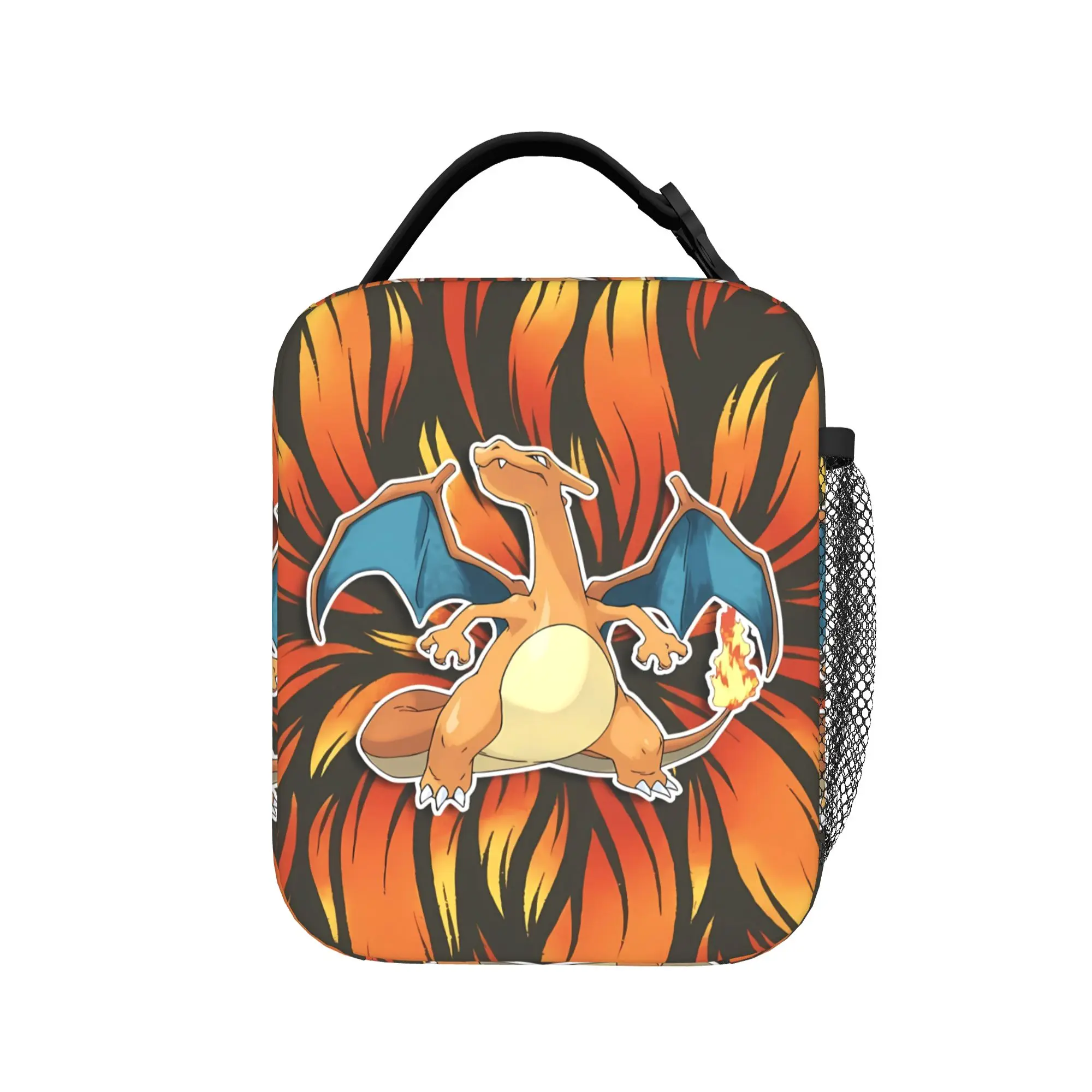 Swirl Fire Manga Lunch Bag - Stylish Portable Oxford Cooler Bag