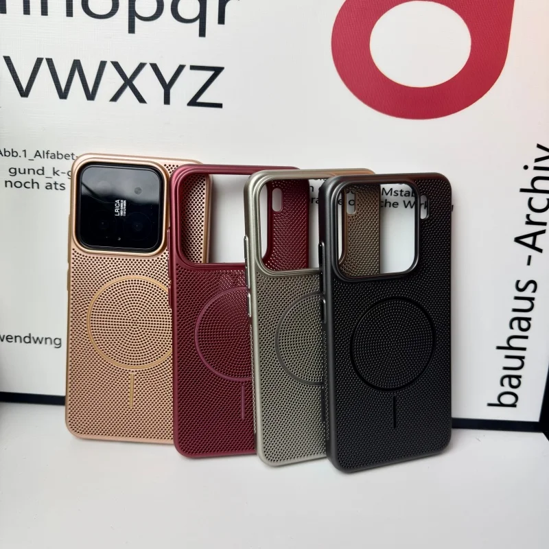 Luxury Metal Hollow Ventilate Hard Case with Magnetic Wireless Charging Compatibility