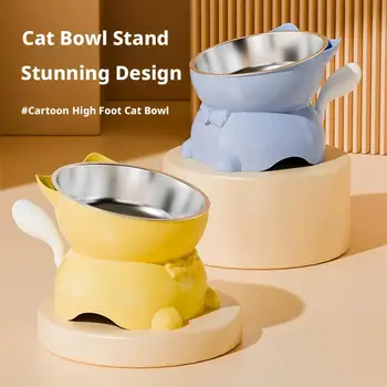 Slanted Stainless Steel Cat Bowl 1