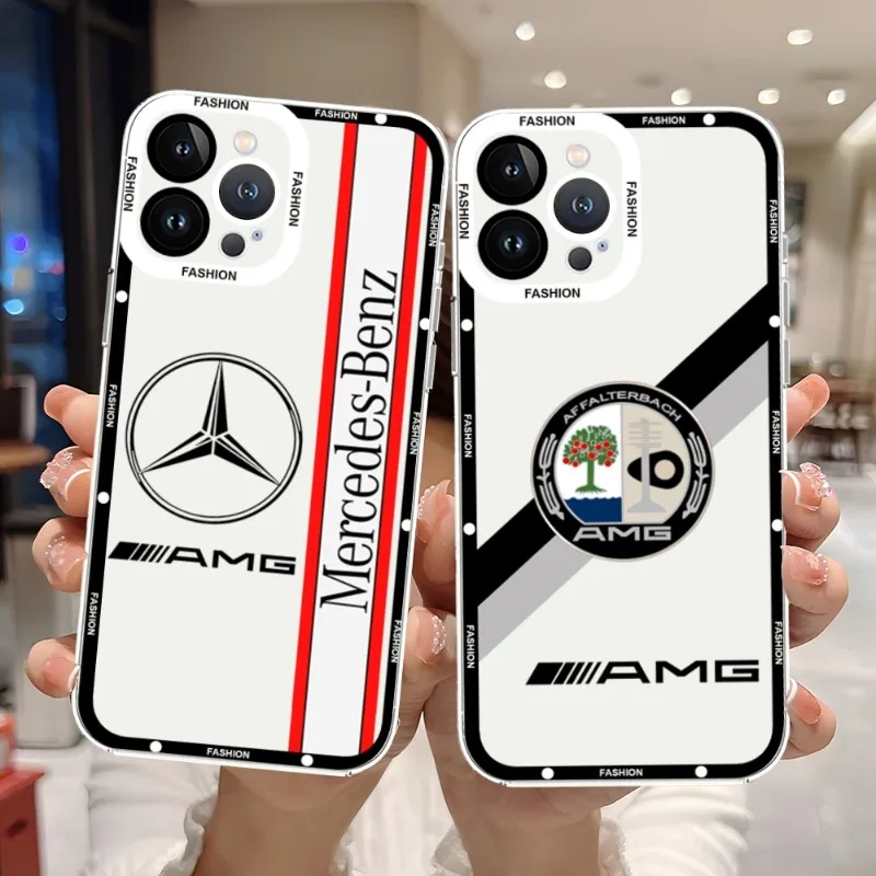 Luxury Car Mercedesbenz Phone Case Transparent Angel Eye For Iphone 13