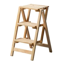 Folding Multi-function Ladder Stool Solid Wood Free Installation Step Stool Province Space Two or Three Steps Home Ladder Chair 5