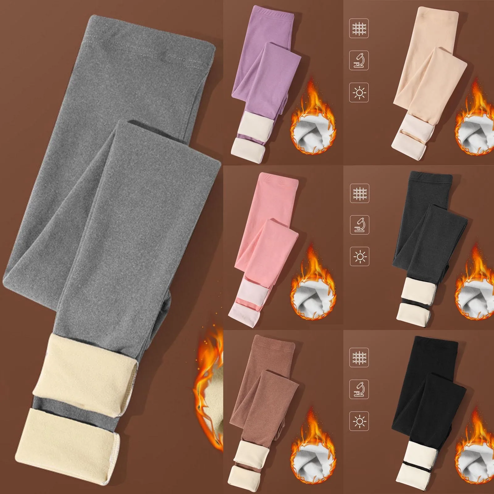 

Women's Comfortable Leggings Autumn And Winter Pants High Waist Seamless Warm Costume Appear Thin Style Solid Color Leggings