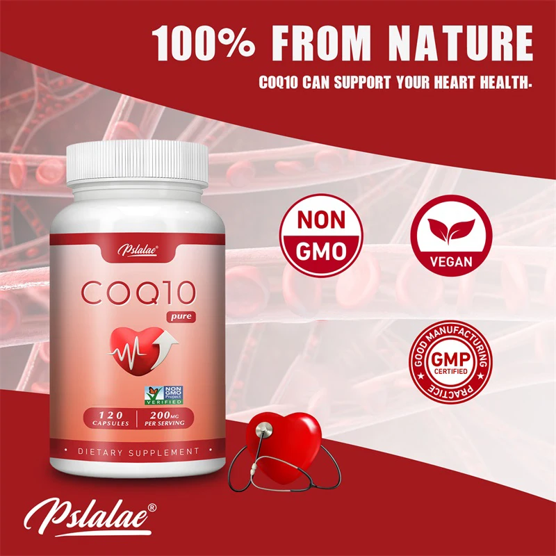 CoQ10 200mg-Energy Production, Heart Health, Blood Pressure Levels and Immune Support, Antioxidant