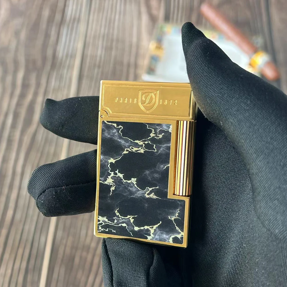 

Amazing Paris Brand Classic Luxury Vintage Dupont Ligne 2 Gas Lighter Cigarette Lighter Pattern Printing Windproof Ping Sound