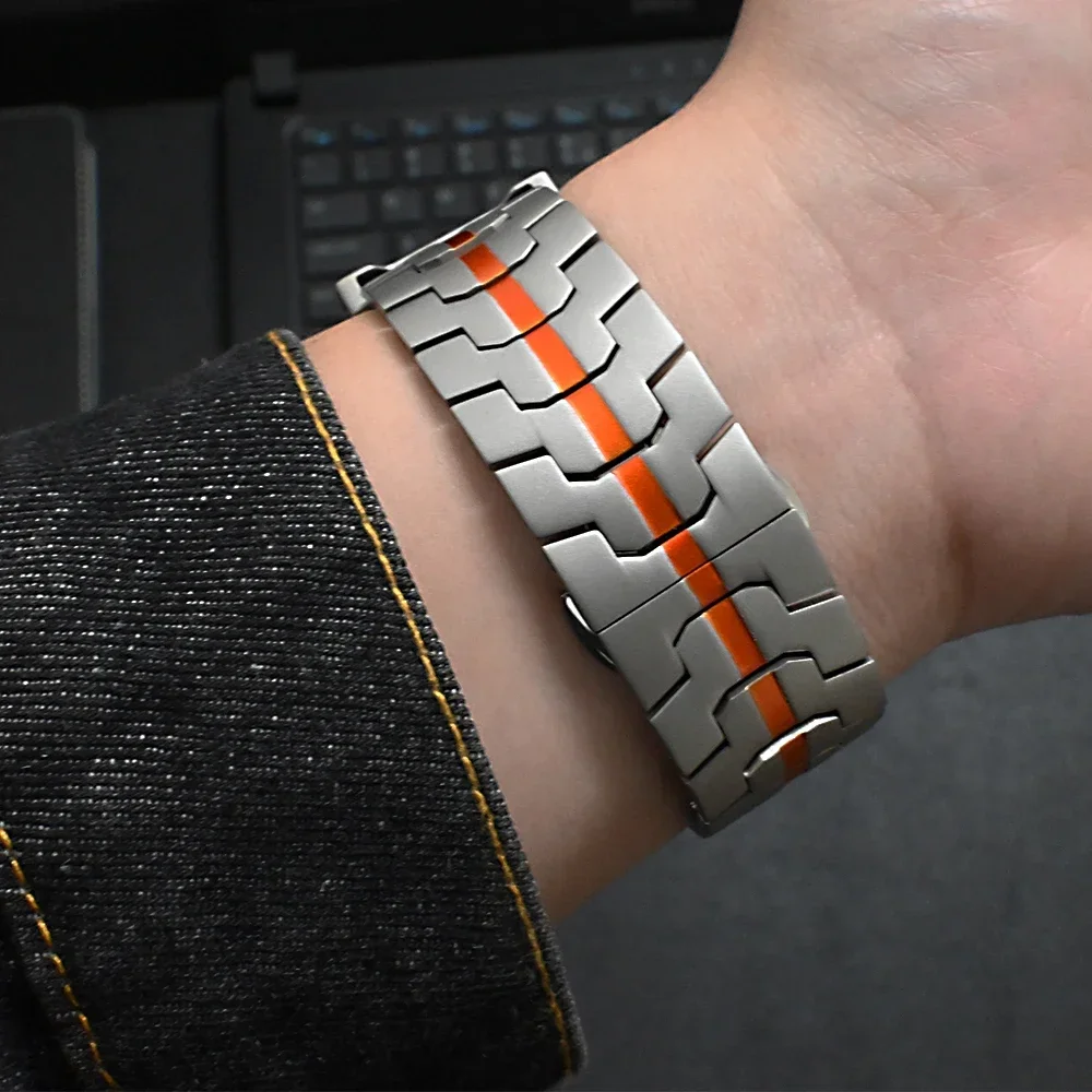 Elegant Titanium Stainless Steel Watch Bracelet - Luxury Color Band