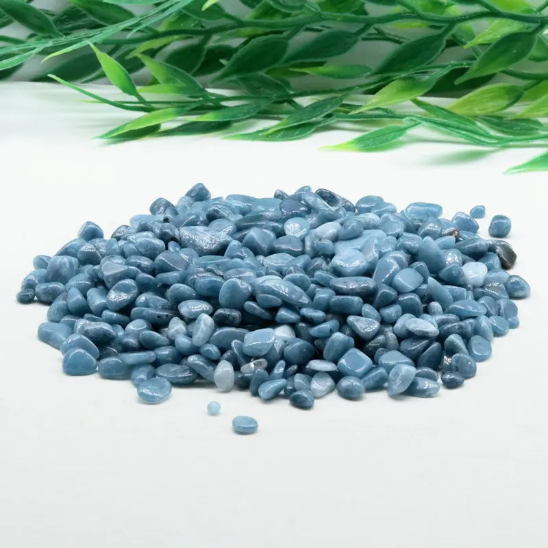 57mm 100g Blue Jade Gravel Stones Rock Crystal Quartz Specimen Healing