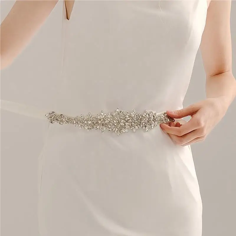Fashion Hand-stitched Heavy Duty Belt Handmade Sparkling Rhinestone Waistband for Women Bridal Wedding Dress Belt Accessories bridal waistband bridal dress decoration