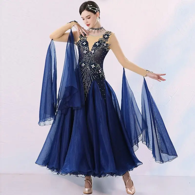 Elegant Dancer Modern Dance Dress New Ballroom Dance Clothes Latin Performance Costume Waltz Skirt