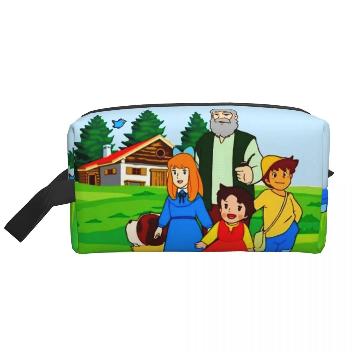 Custom Heidi Peter And Grandpa Family Travel Cosmetic Bag Alps Mountain Anime Makeup Toiletry Ladies Beauty Storage Dopp Kit 2