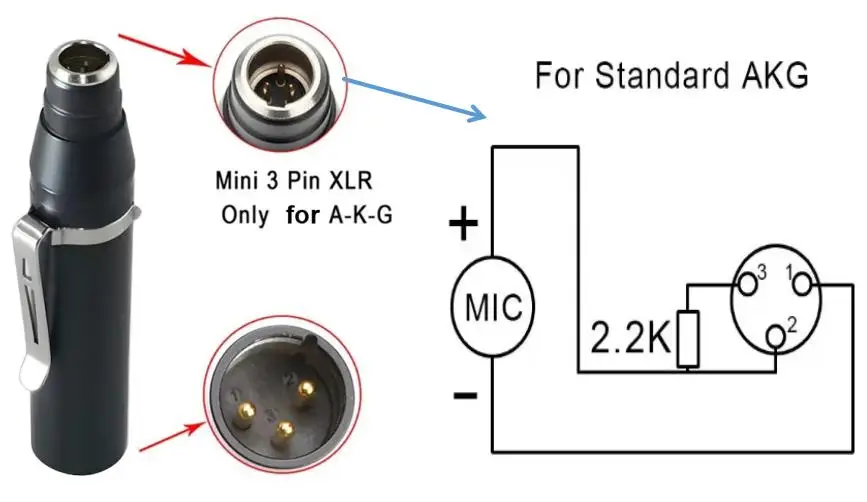 Professioneller 48-V-Phantomspeisungs-XLR-Adapter im Clip-Stil für Headset-Ansteckmikrofon, 5 V, umwandelbar in 48-V-Netzteil für Mixer