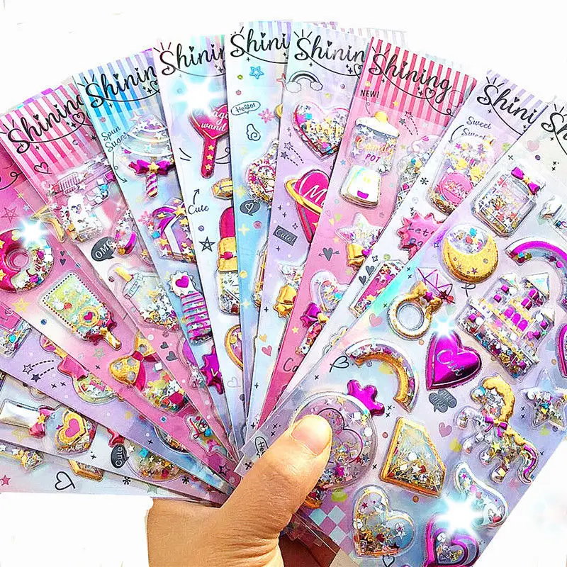 Детские Мультяшные наклейки стикер с драгоценными камнями и кристаллами