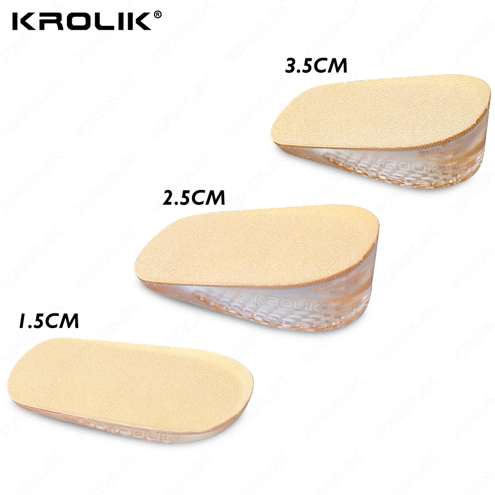 2pcs Invisible Silicone Shoe Insoles Adjustable 1.5-3.5cm, Anti-Slip Gel Heel Lifts for Sneakers/Heels Women Men, Breathable