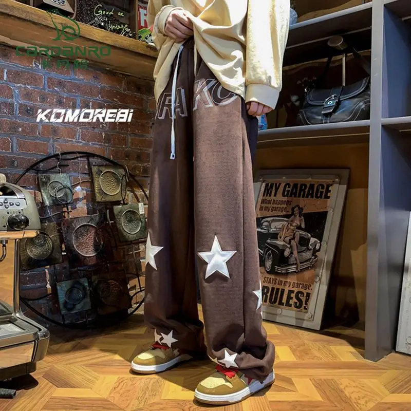 

Star casual pants men spring and fall straight ins high street tide Europe and the United States wind vintage draping sweatpants