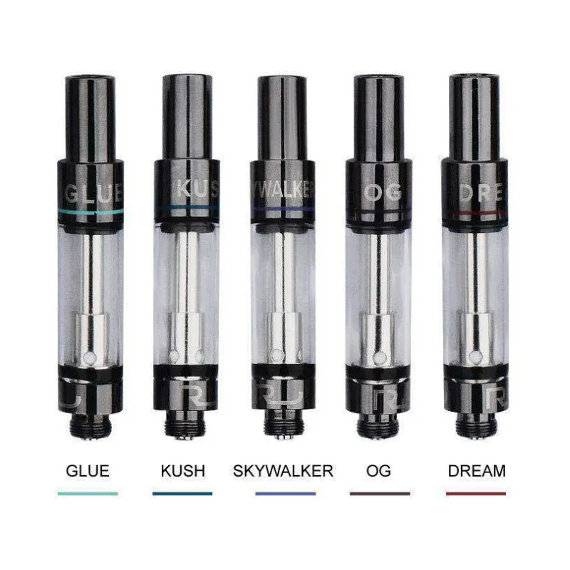 

High Quality Rove Cartridges 0.8ml Empty Carts 11 Color Pack box Glass Tank Ceramic Coil For 510 Thread E-cig Battery Vape