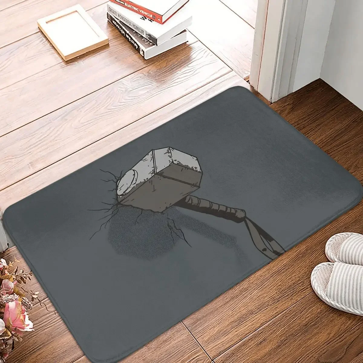 

Viking Valhalla Non-slip Doormat Thor Hammer Carpet Living Room Kitchen Mat Prayer Flannel Modern