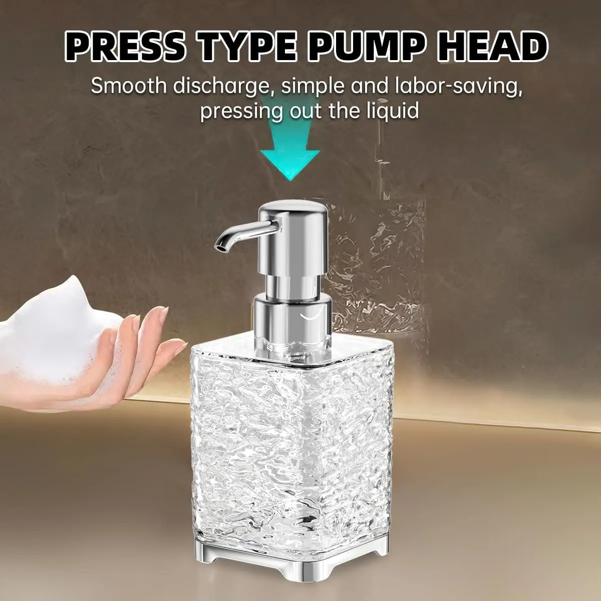 Multipurpose Soap Dispenser Easy to Clean Glass Soap Pump Dispenser Ideal for Bath and Bathroom 2