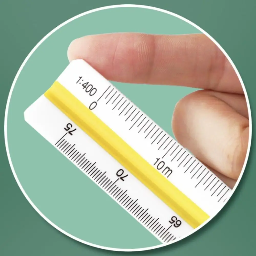Large T-Shaped Ruler - Three-Edge Scale Triangle for Architectural Drawing and Garment Design