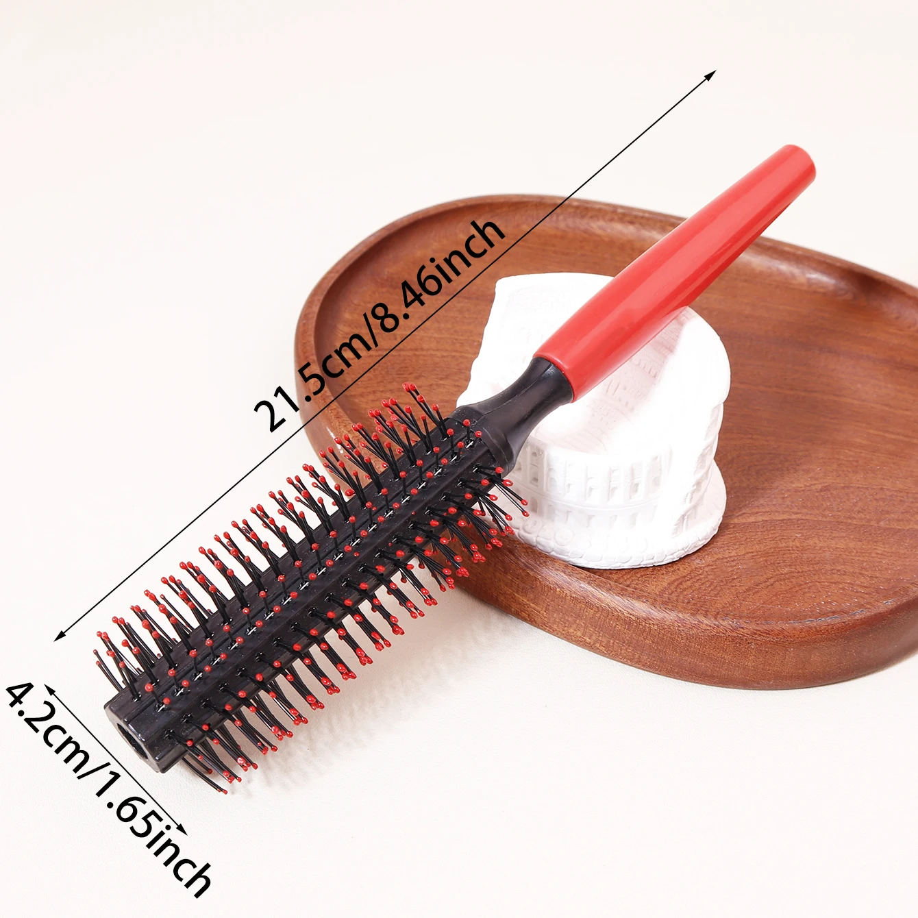 Hair Brush Quiff Roller Brush Non-Slip All Hair Brush Women Men Round Hair Brush Styles Rockabilly Real Hair Wigs 1Pc