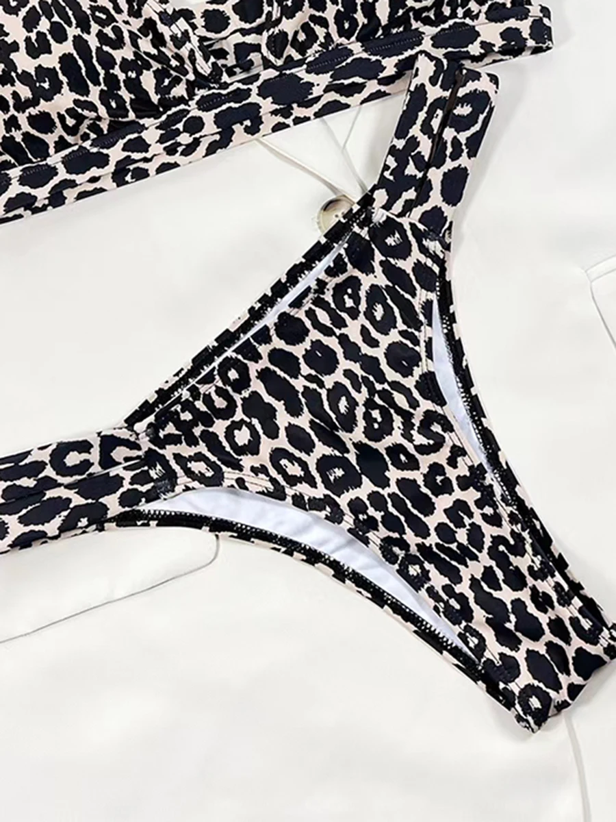 Halter String Leopard Two Piece Bikini Swimsuit Women Sexy Swimwear Female Bather Bathing Swimming Swim Suit Beachwear bikini set women swimwear bikini swimsuit