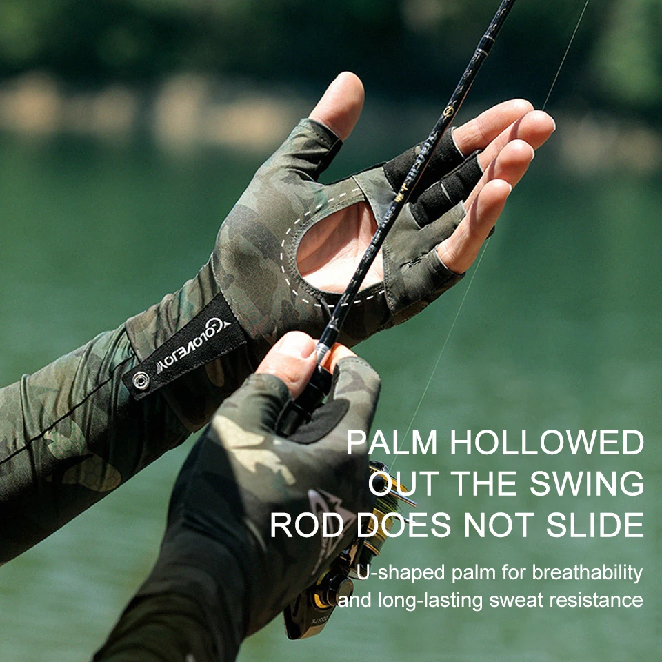 1Pair Summer Shade Fishing Gloves Ice Silk Breathable Anti-slip Wear-resistant Half-finger Gloves Outdoor Unisex fingerless gloves fishing gloves