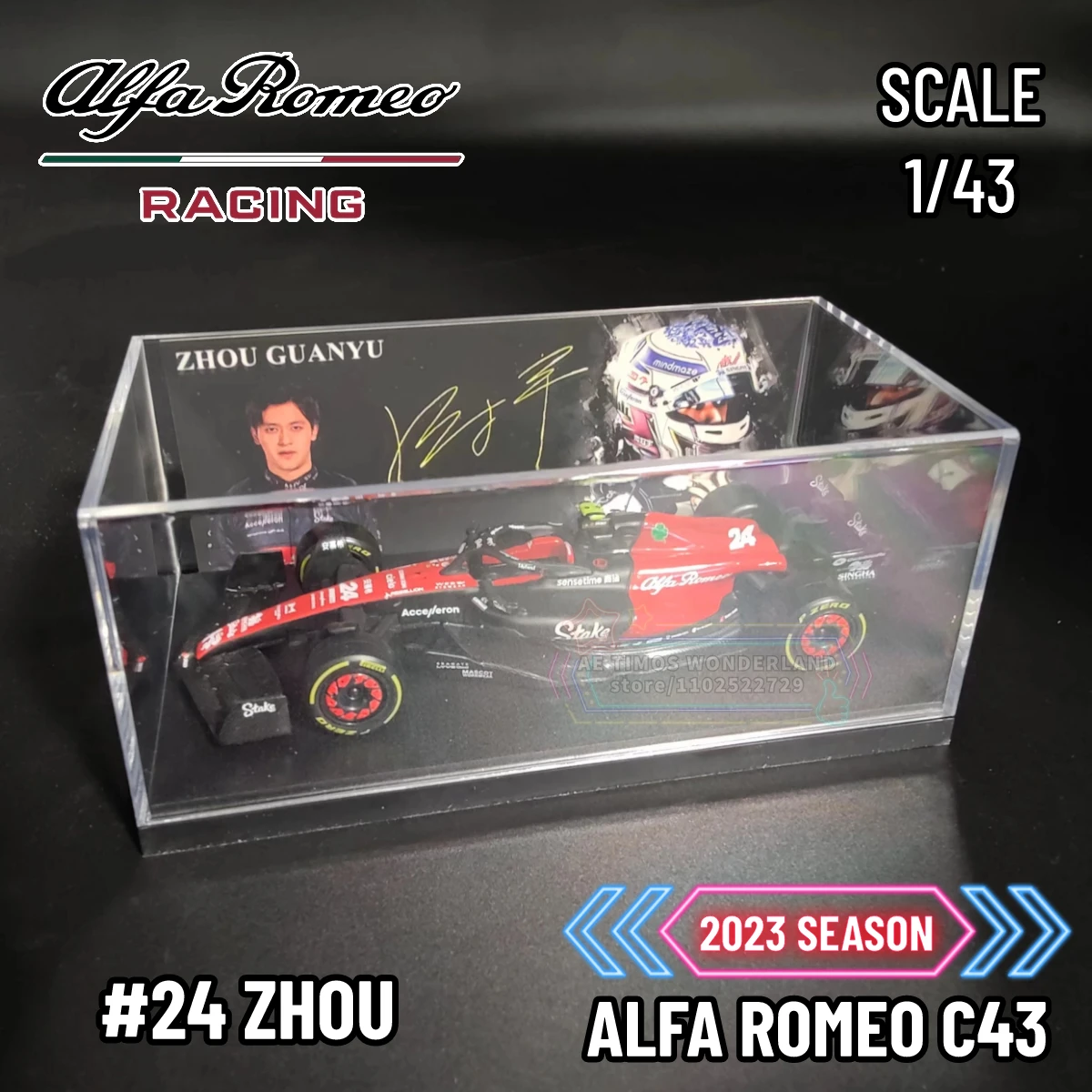 Volant F1 HCI 1/18 Alfa Romeo C43 2023 Avec Support - Résine, Neuf