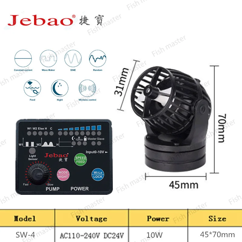 2021 New Jebao Marine Aquarium Wireless Wave Maker SW-2 SW-4 SW-8 SW-15 RW4 RW8 RW15 RW20 