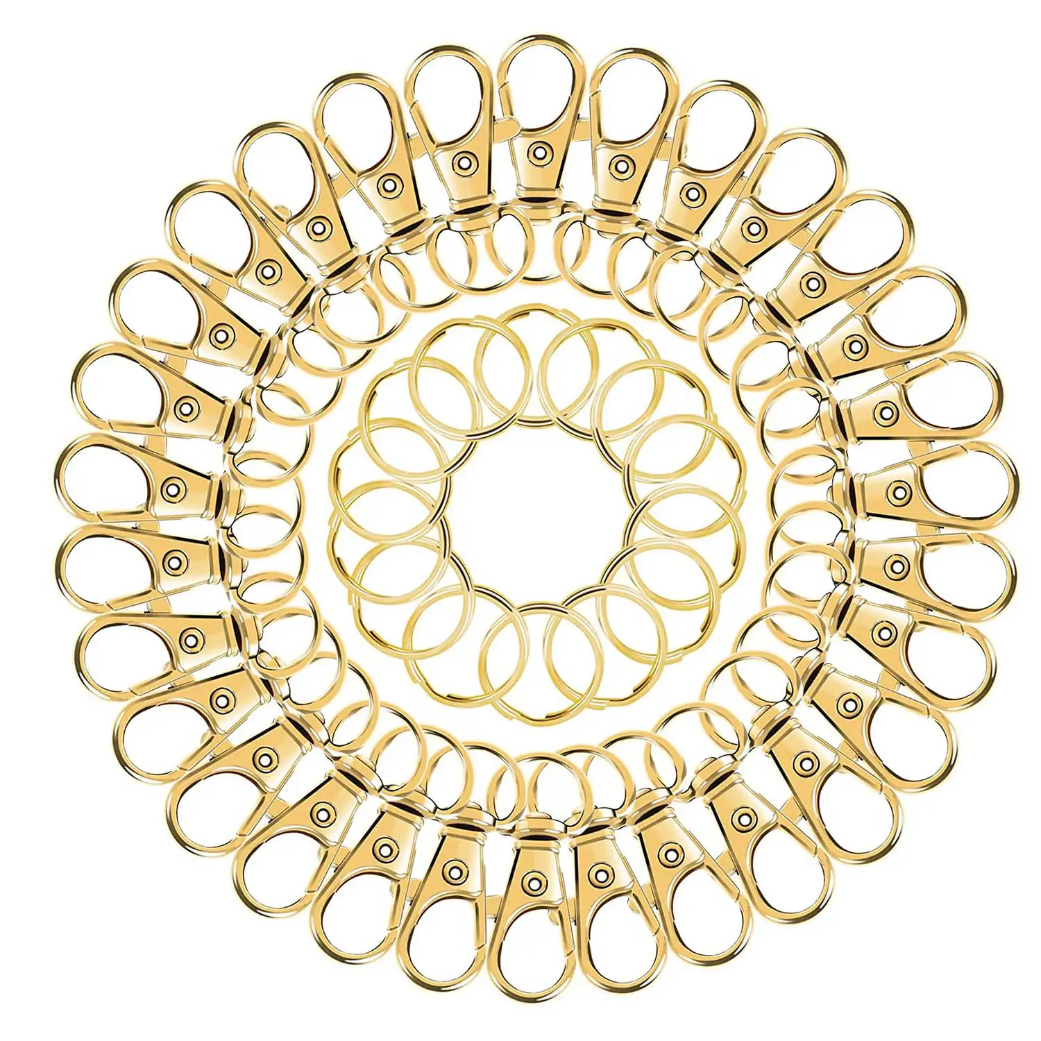 100PCS Swivel Clasps Lanyard Snap Hooks with Key Rings, Key Chain Clip Hooks Lobster Claw Clasps for Jewelry DIY Crafts 5