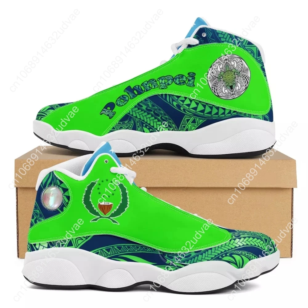 Brand New Blue Polynesian Samoa Tribal Style Running Shoes Custom Ball Sports Team Logo Men's Basketball Sports Shoes