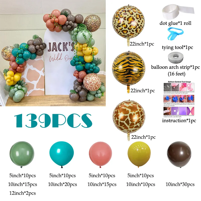 Shower, Wild One Birthday Decoration, Abacate Green Cacau Nude Balloon, Arch Kit