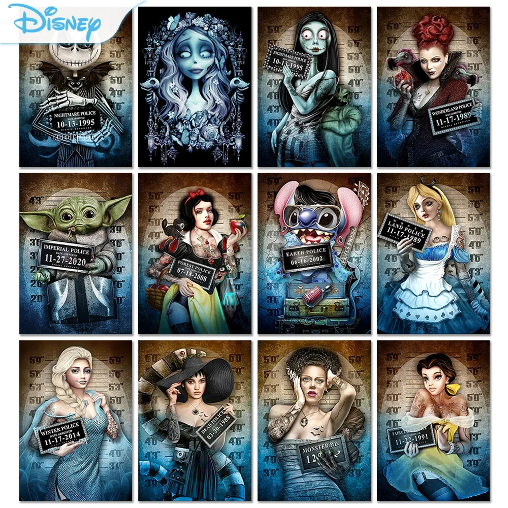 Horror Disney Princess Diamond Painting Yoda Stitch Cartoon Diamond Cross Stitch Mosaic Kit Decorazione Per La Casa Personalizzata