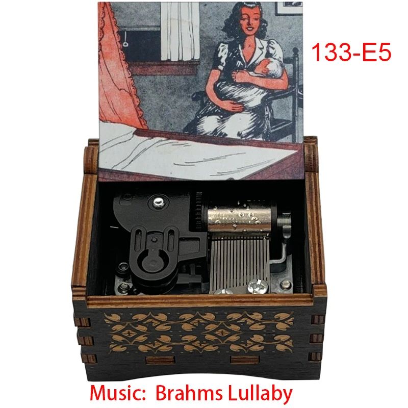 Brahms Lullaby Music Box Boys Girls Sleeping Melody Wind UP Silver Movement Birthday Cute Gifts 6