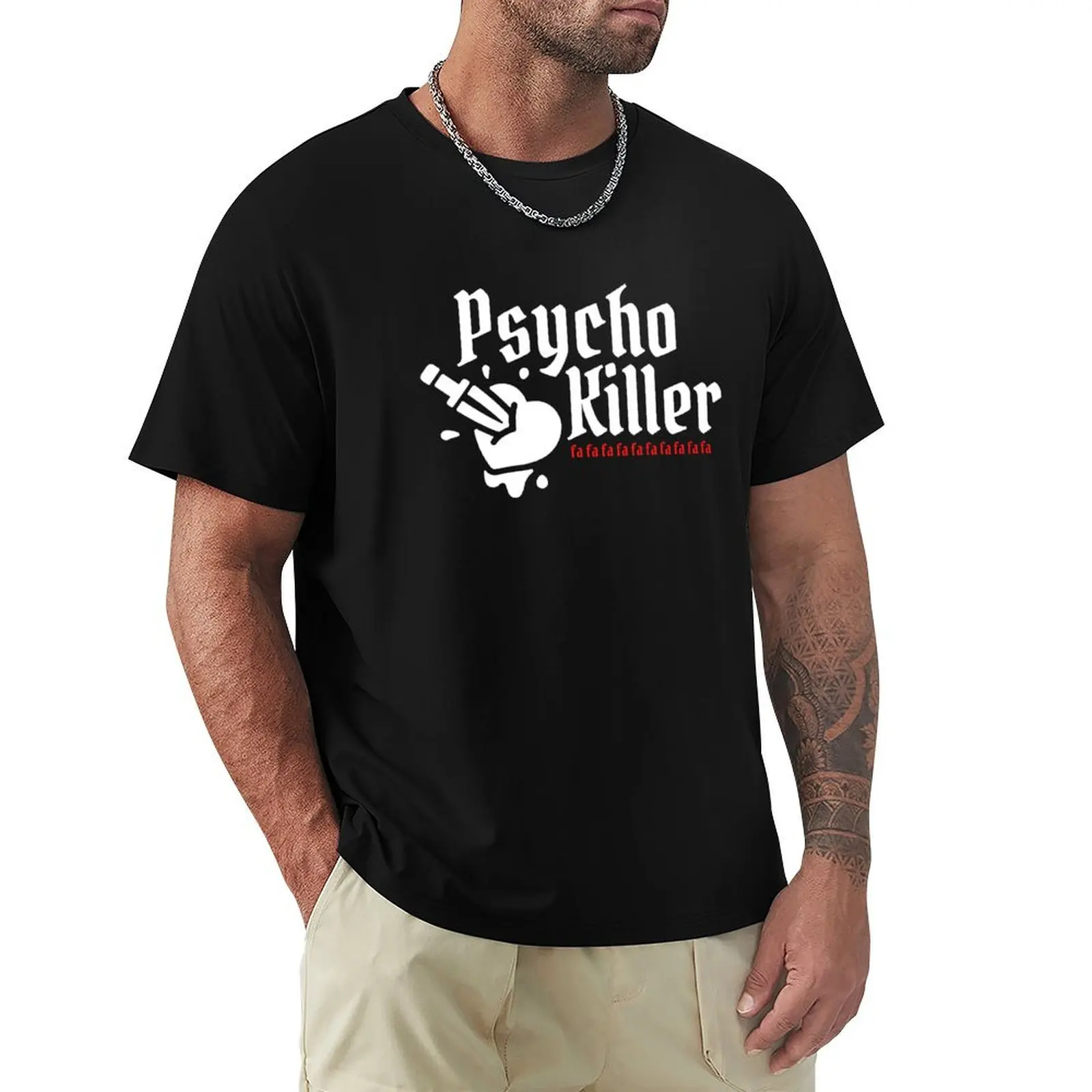 PSYCHO KILLER - TALKING HEADS TRIBUTE T-Shirt Short sleeve tee Aesthetic clothing for a boy blacks mens graphic t-shirts