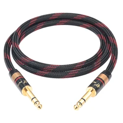 Premium TRS Instrument Guitar Cable - 1/4 Inch Male to Male Unbalanced Cord - 1m (6.35mm TRS Cable)