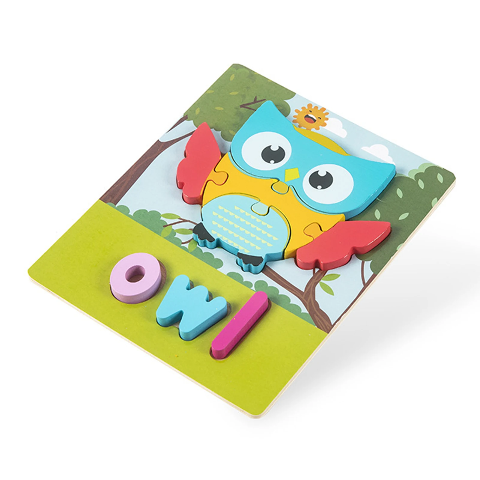 

3D Wooden Multi-Theme Jigsaw Puzzles Large Particles and Easy to Grasp Early Educational Toys for Toddlers